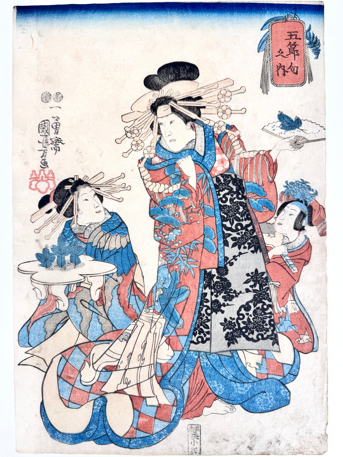 Japanischer Holzschnitt. Utaga Kuniyoshi, Fest der Sieben Kräuter