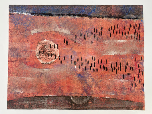 Malerei in Mischtechnik auf Papier des Künstlers Winand Victor, 1963