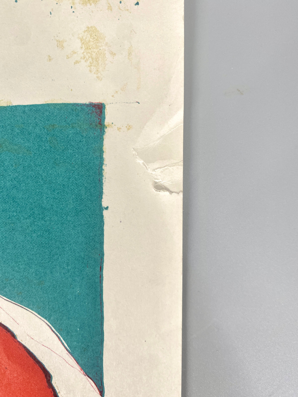 Bunter Original Siebdruck, Abstrakt-Illustrativ.