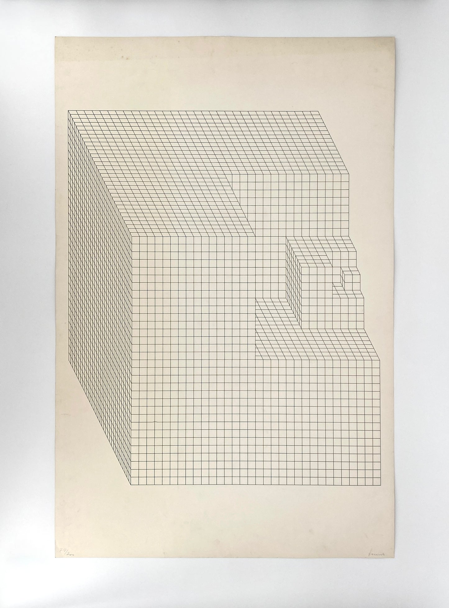 Großer, nummerierter Siebdruck von Erwin Heerich (1922‒2004), Ende der 50er