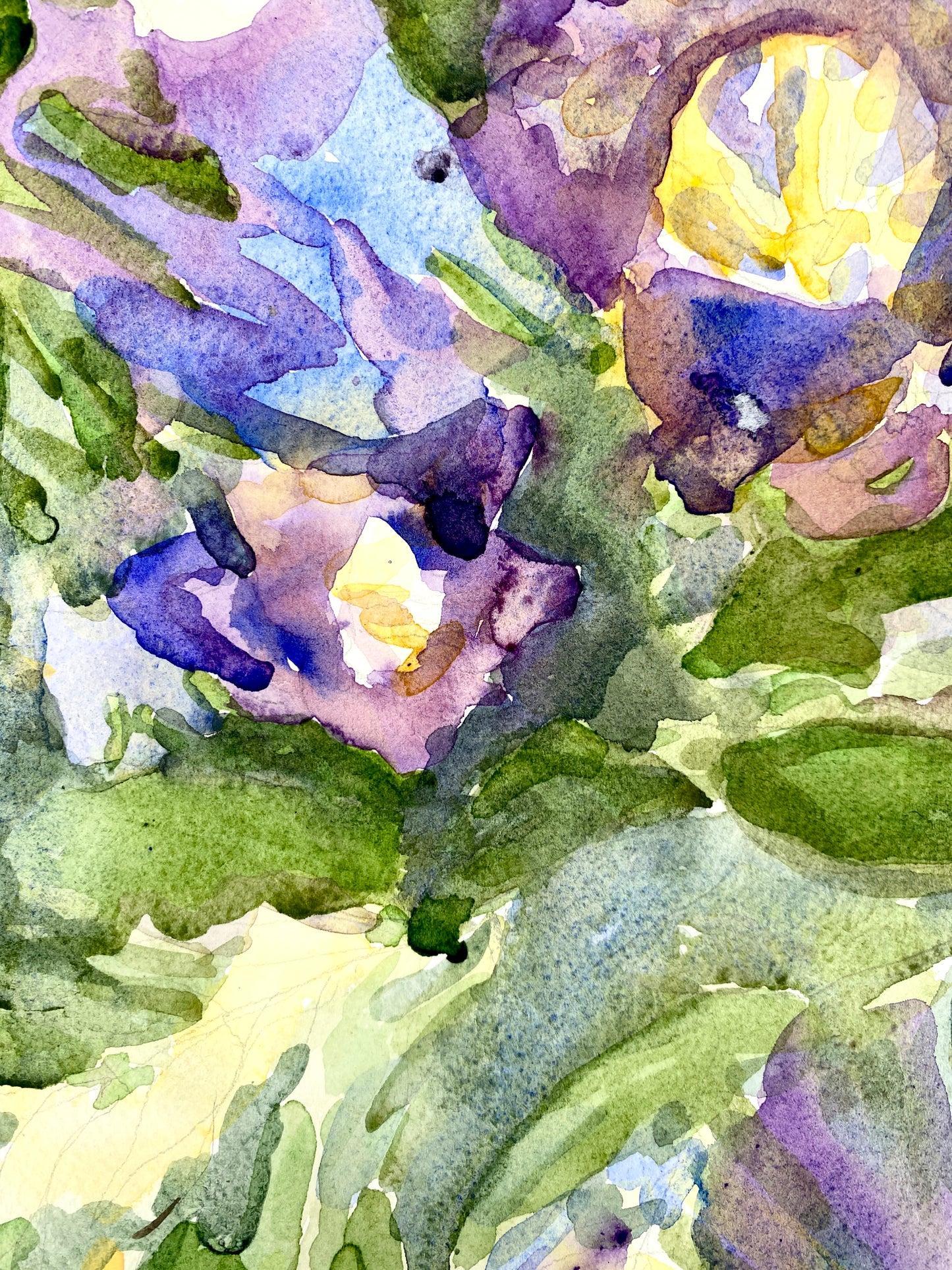 Original-Aquarell in kräftigen Farben. Blumenmotiv