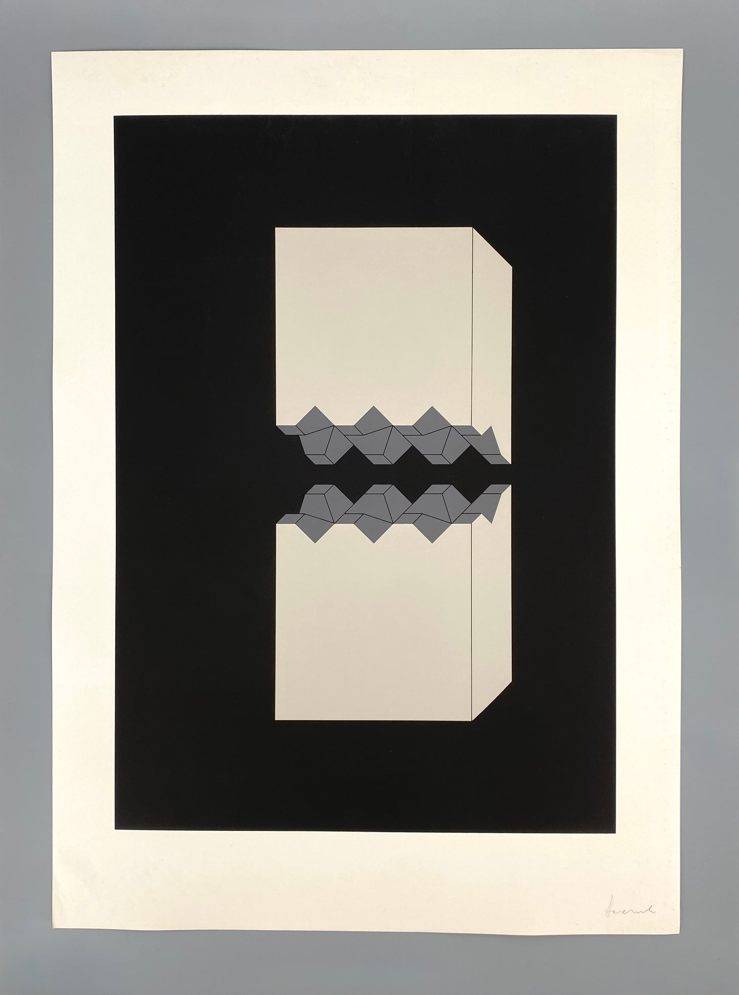 Farbsiebdruck von Erwin Heerich (1922–2004), Griffelkunst-Edition, 1973