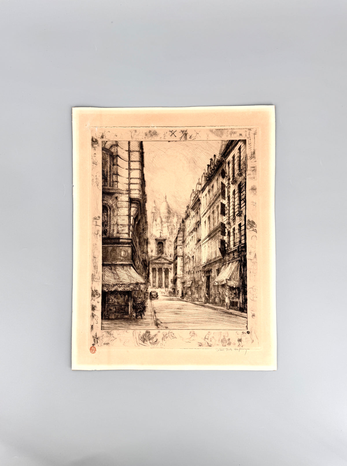 Jean Jules Dufour - Paris, Belle Epoque. Straßenszene mit Sacre Couer
