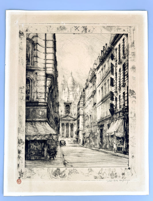 Jean Jules Dufour - Paris, Belle Epoque. Straßenszene mit Sacre Couer