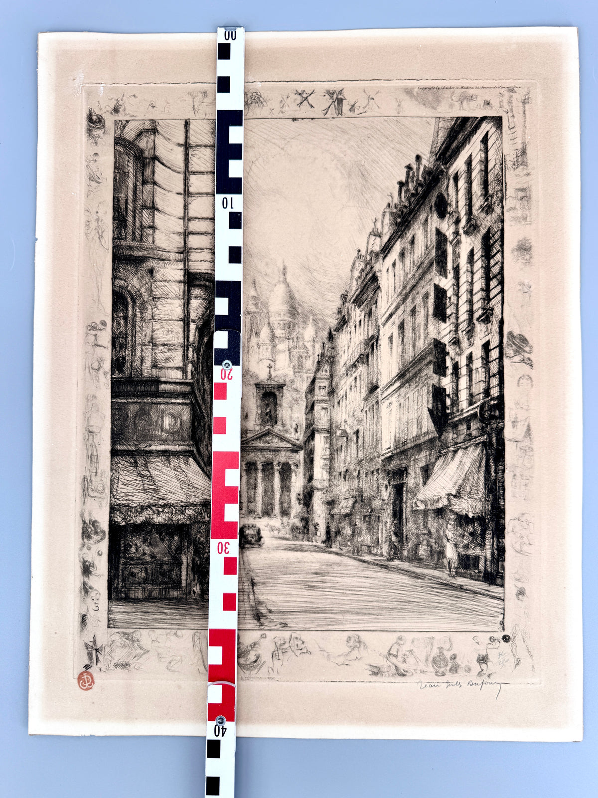 Jean Jules Dufour - Paris, Belle Epoque. Straßenszene mit Sacre Couer