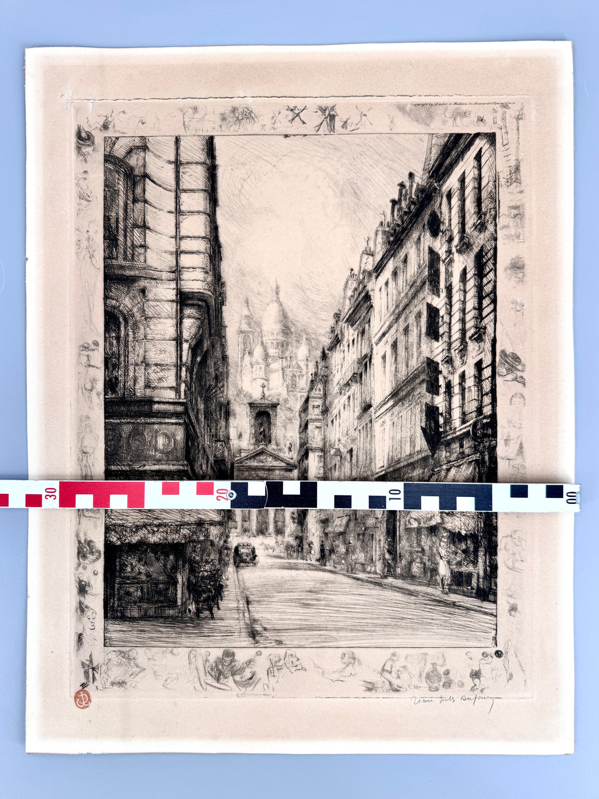 Jean Jules Dufour - Paris, Belle Epoque. Straßenszene mit Sacre Couer