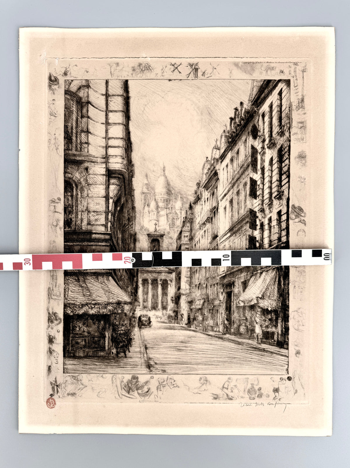 Jean Jules Dufour - Paris, Belle Epoque. Straßenszene mit Sacre Couer