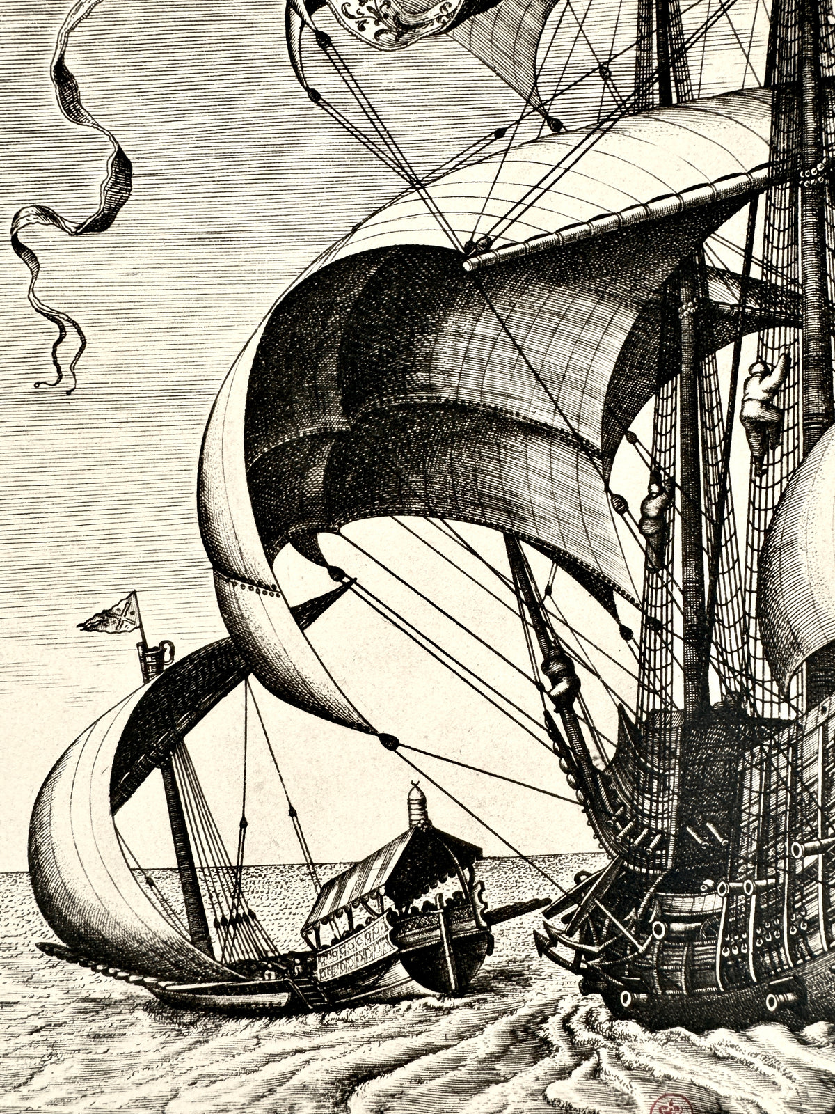 Pieter Bruegel - Kogge, seitlich von hinten gesehen. Reproduktion Les Editions Braun et Cie