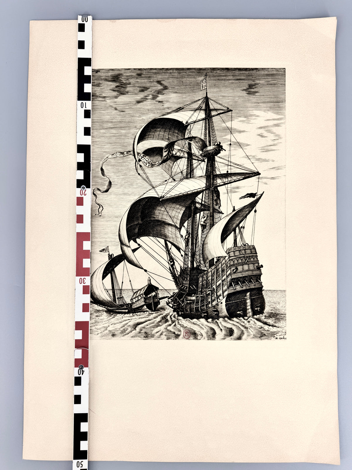 Pieter Bruegel - Kogge, seitlich von hinten gesehen. Reproduktion Les Editions Braun et Cie