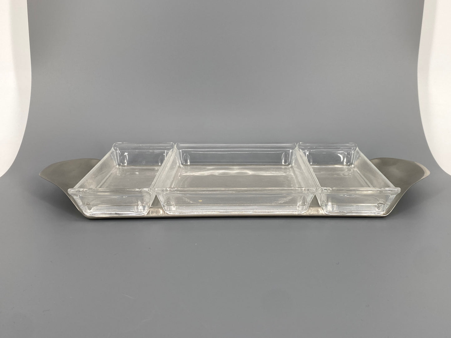 Kabarett von Wilhelm Wagenfeld für WMF, Cromargan und Glas, Deutschland, 60er