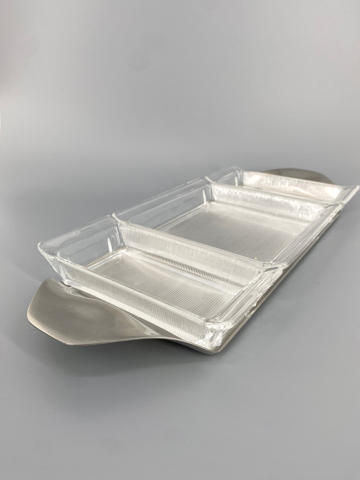 Kabarett von Wilhelm Wagenfeld für WMF, Cromargan und Glas, Deutschland, 60er