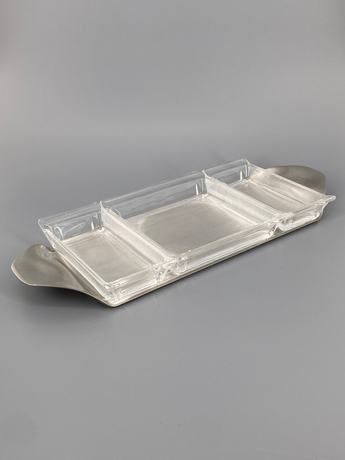 Kabarett von Wilhelm Wagenfeld für WMF, Cromargan und Glas, Deutschland, 60er