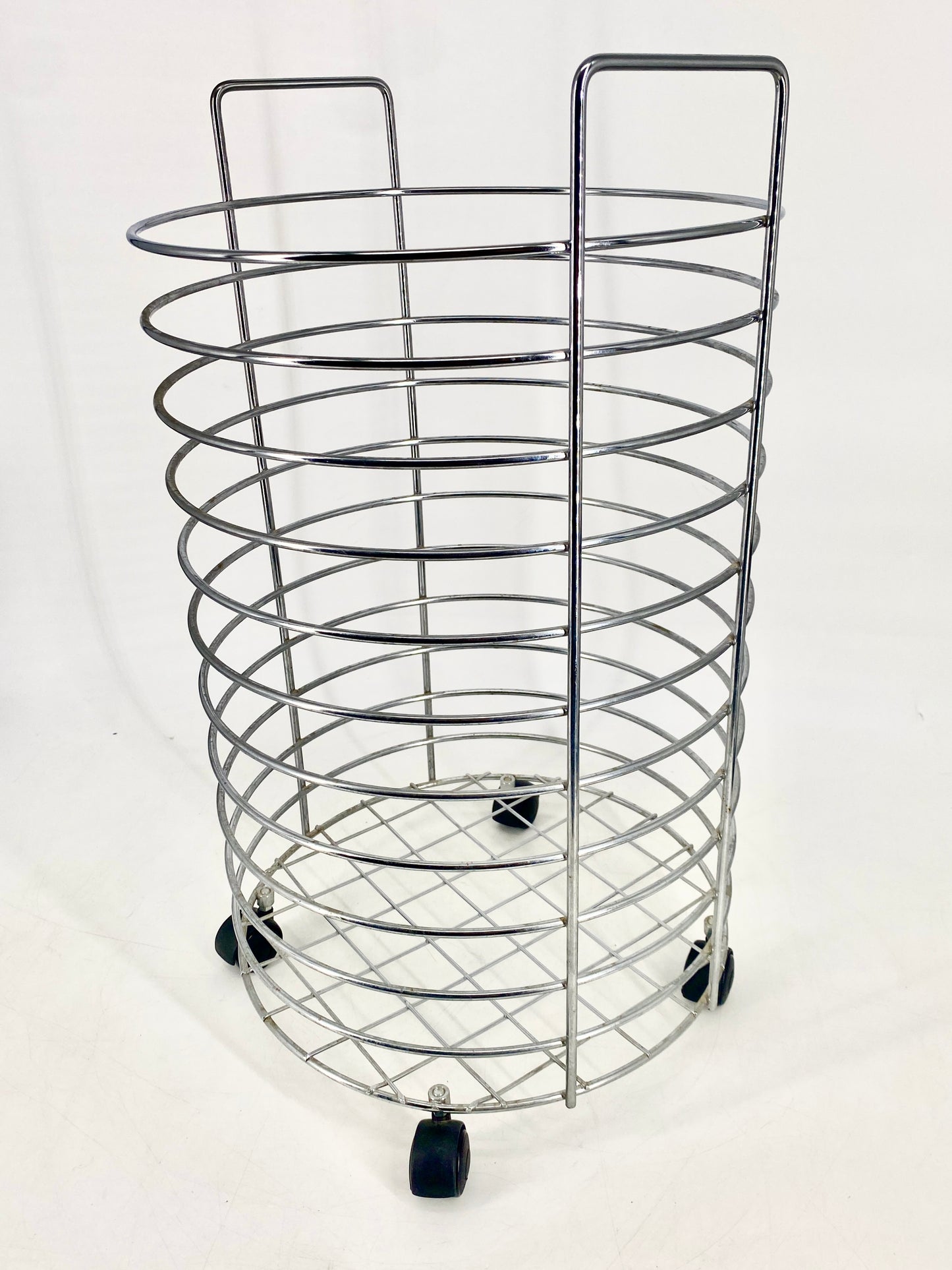 Wäschekorb BALTON RONDO mit Einsatz, Metall-Verchromt, Baumwolle