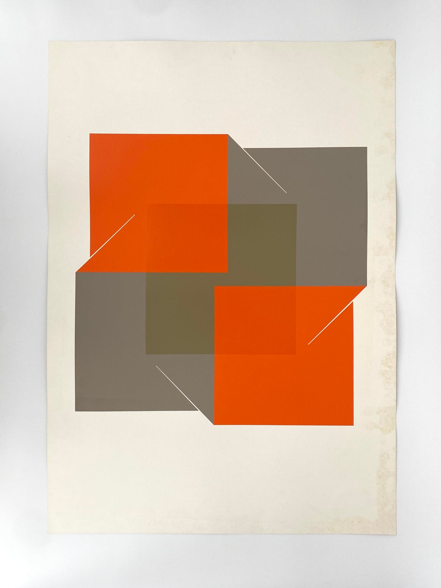 Großer, zweiseitiger Siebdruck von Joachim Albrecht (1913‒1997), aus dem Jahr 1970