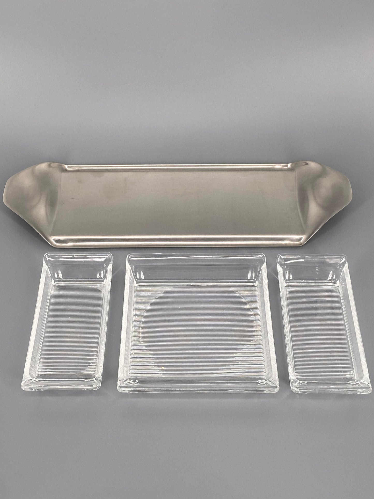 Kabarett von Wilhelm Wagenfeld für WMF, Cromargan und Glas, Deutschland, 60er