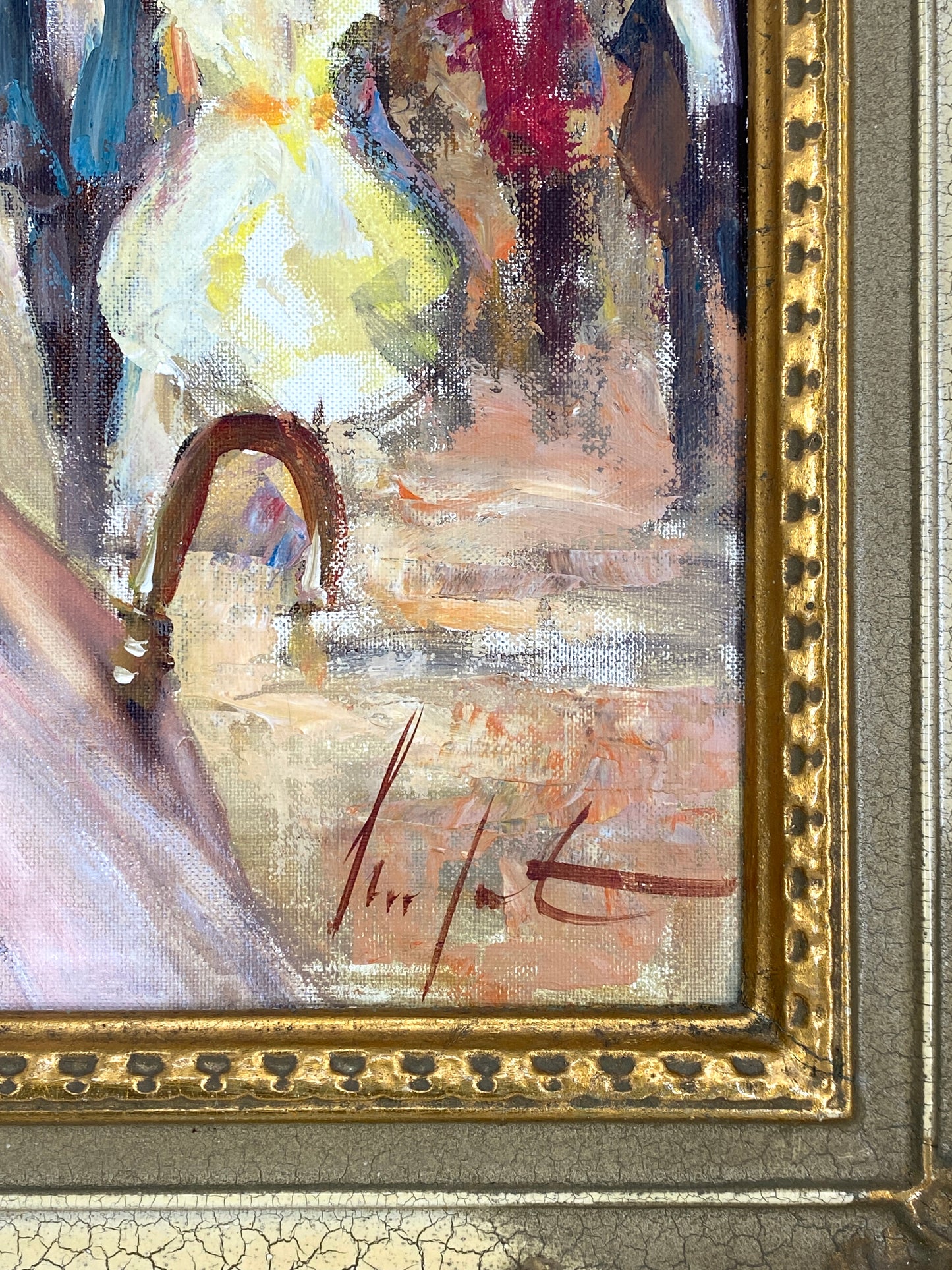Acrylgemälde vom deutschen Maler Gerhard Merfort im Prunkrahmen