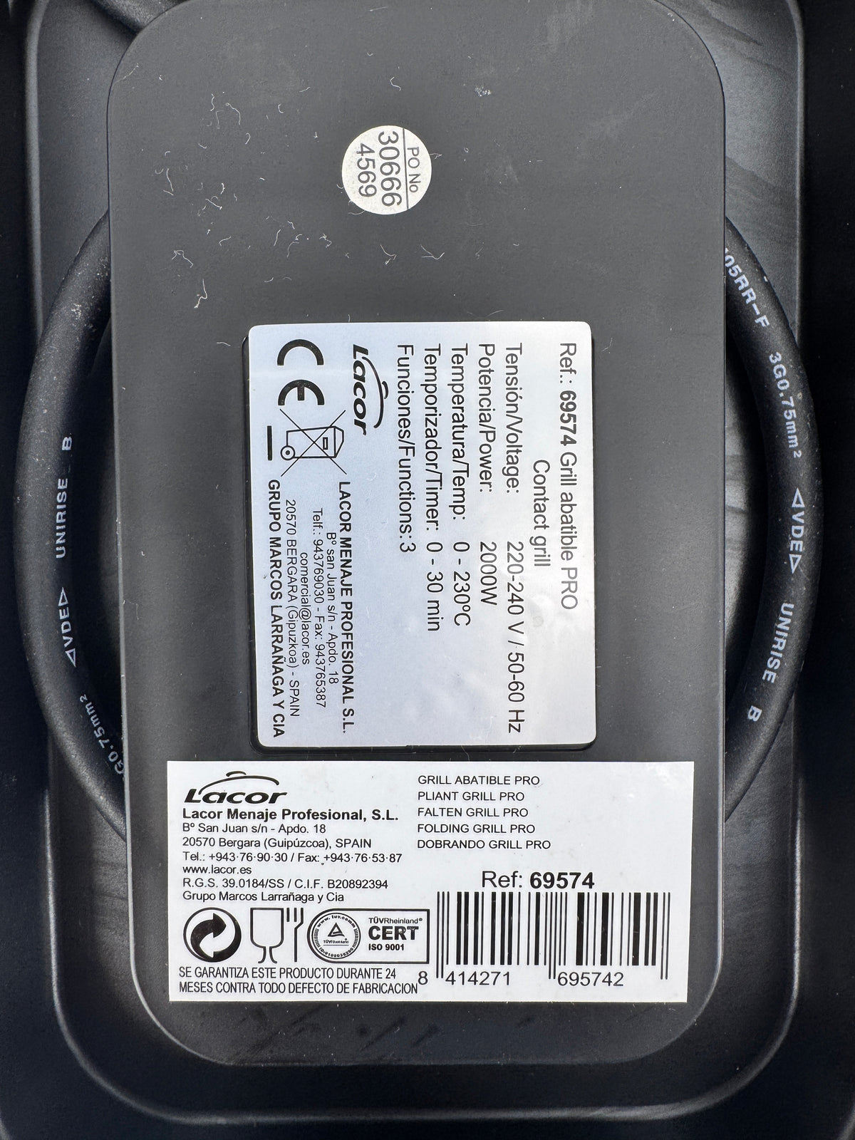 LACOR GRILL ABATIBLE PRO KONTAKTGRILL  2000W TISCHGRILL