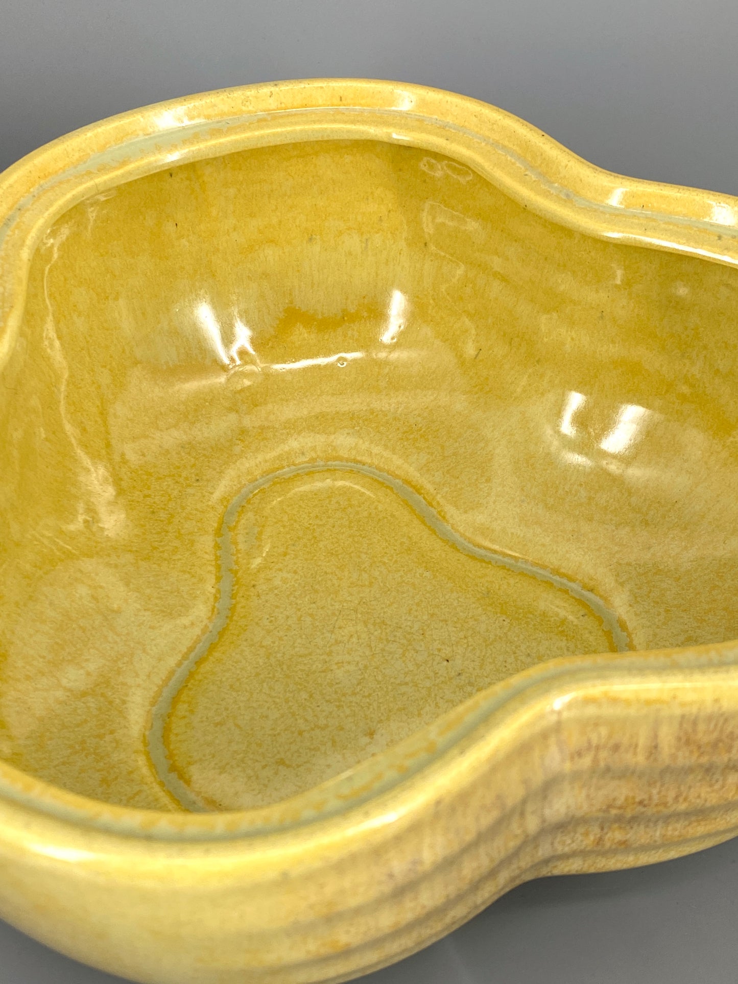 Vintage Keramik Dose mit Deckel, R 260, Gelb/Braune Glasur,  20er