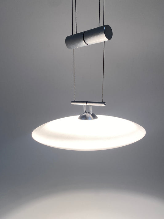Deckenlampe " Luna Grande Uno" Glas Weiß für LDM, zeitgenössisch