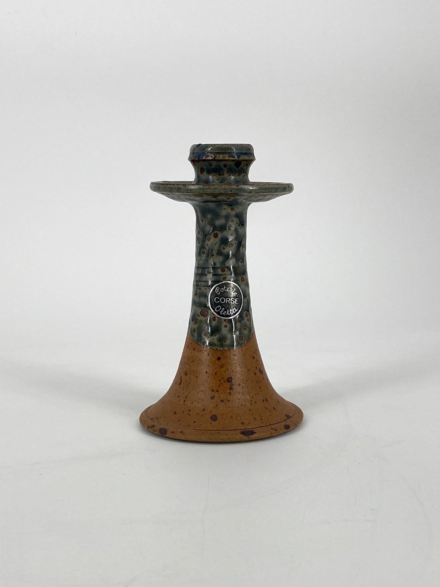 Kerzenhalter aus Steinzeug, teilweise glasiert, Korsika, 1970er