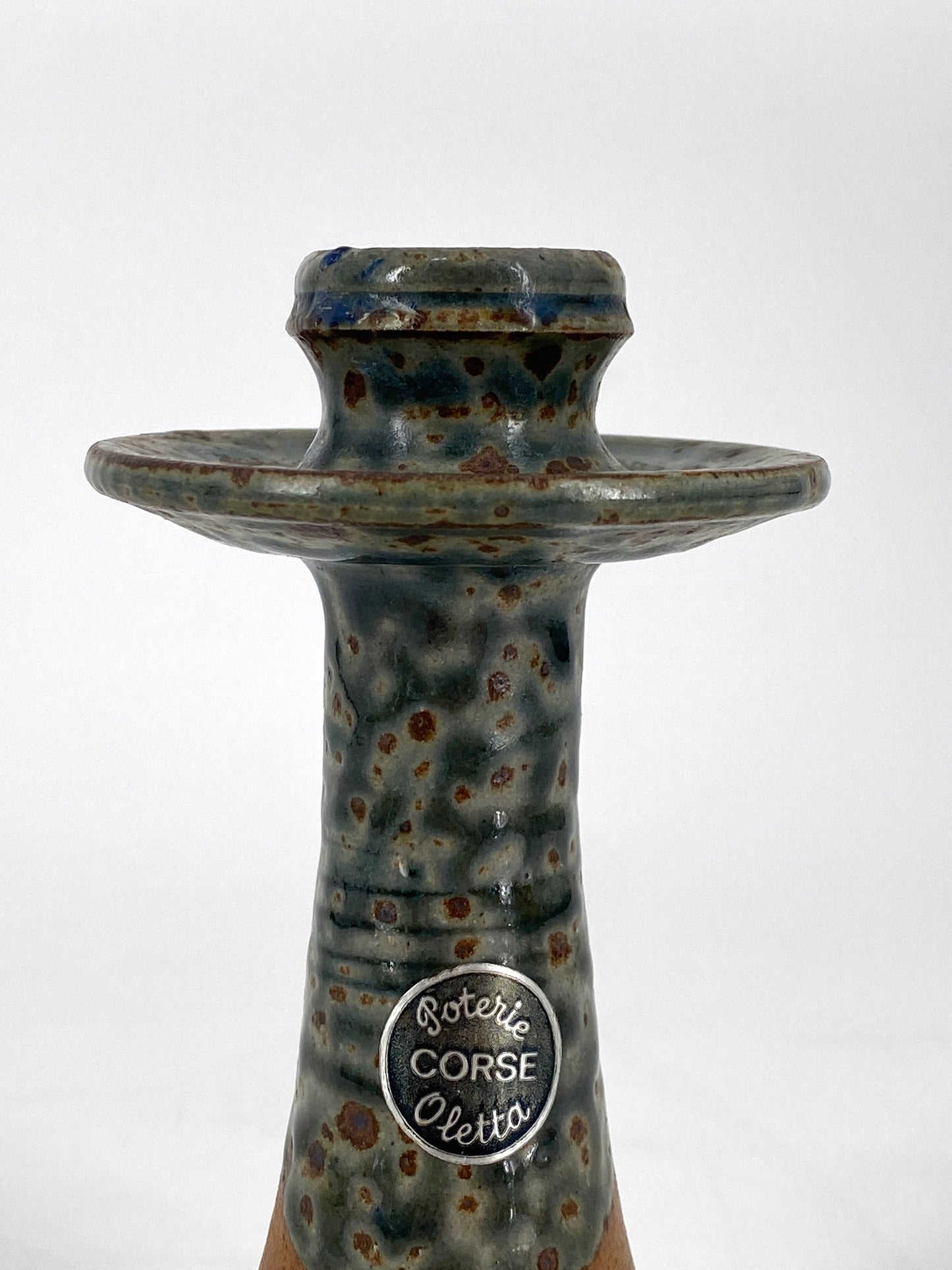 Kerzenhalter aus Steinzeug, teilweise glasiert, Korsika, 1970er