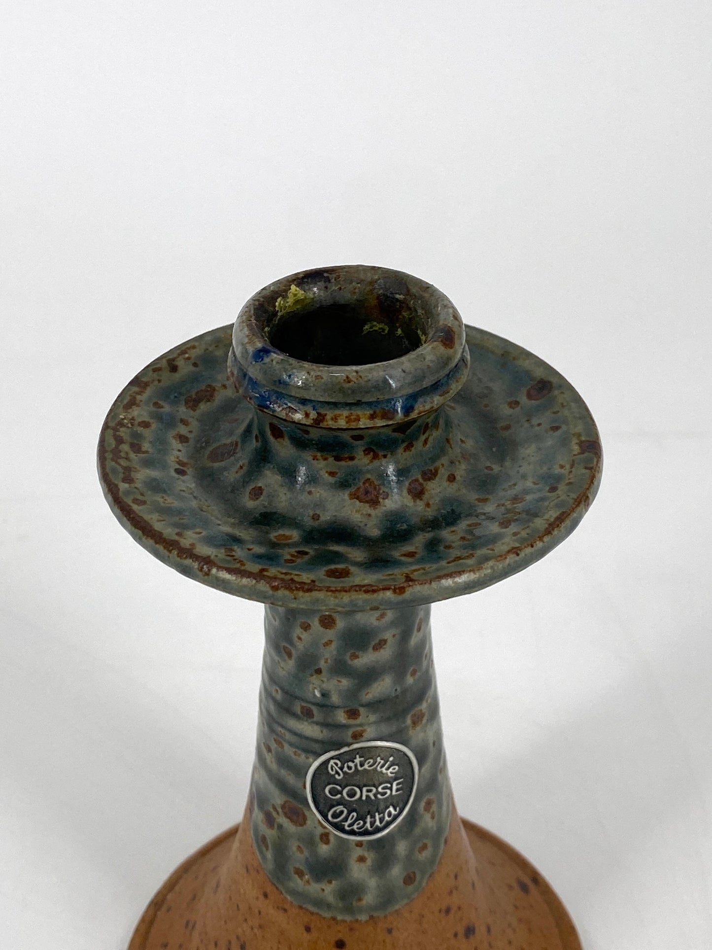 Kerzenhalter aus Steinzeug, teilweise glasiert, Korsika, 1970er