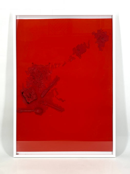 Assemblage aus der Serie "Proposition of Berlin Painted Red" von Milan Knížák, 1979