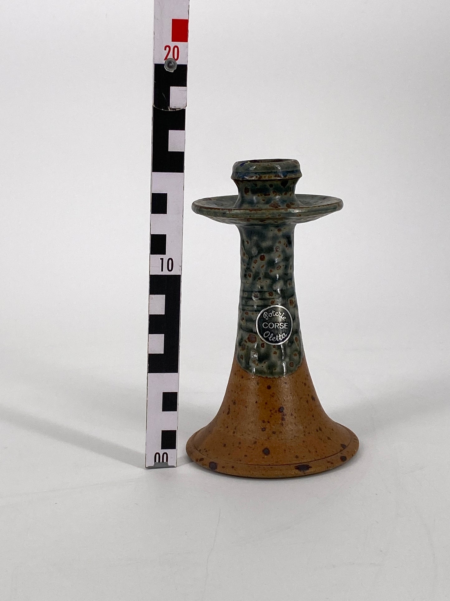 Kerzenhalter aus Steinzeug, teilweise glasiert, Korsika, 1970er