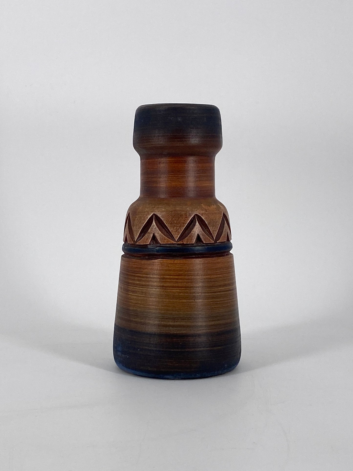 Vintage Vase aus Keramik mit Relief und Farbverlauf, 60er