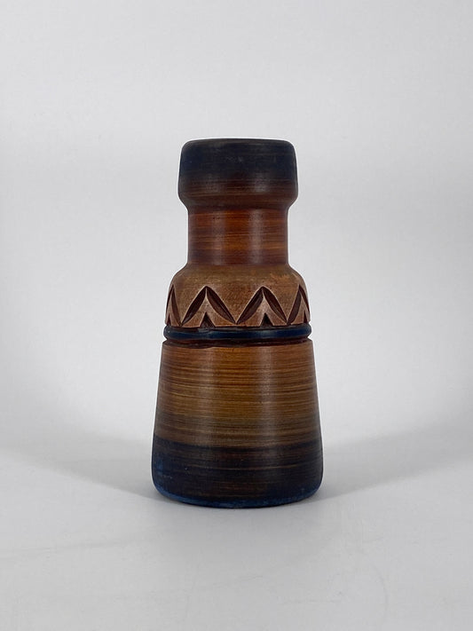 Vintage Vase aus Keramik mit Relief und Farbverlauf, 60er
