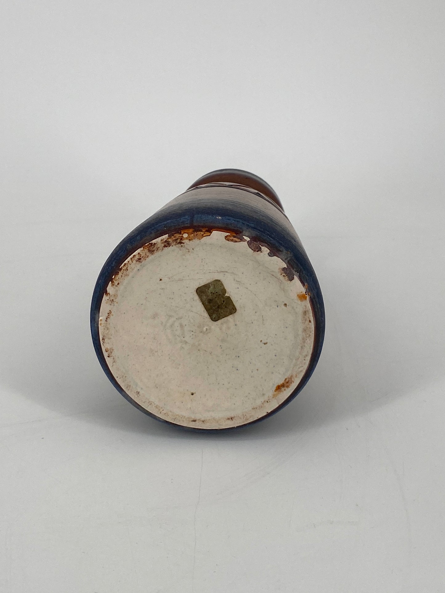 Vintage Vase aus Keramik mit Relief und Farbverlauf, 60er