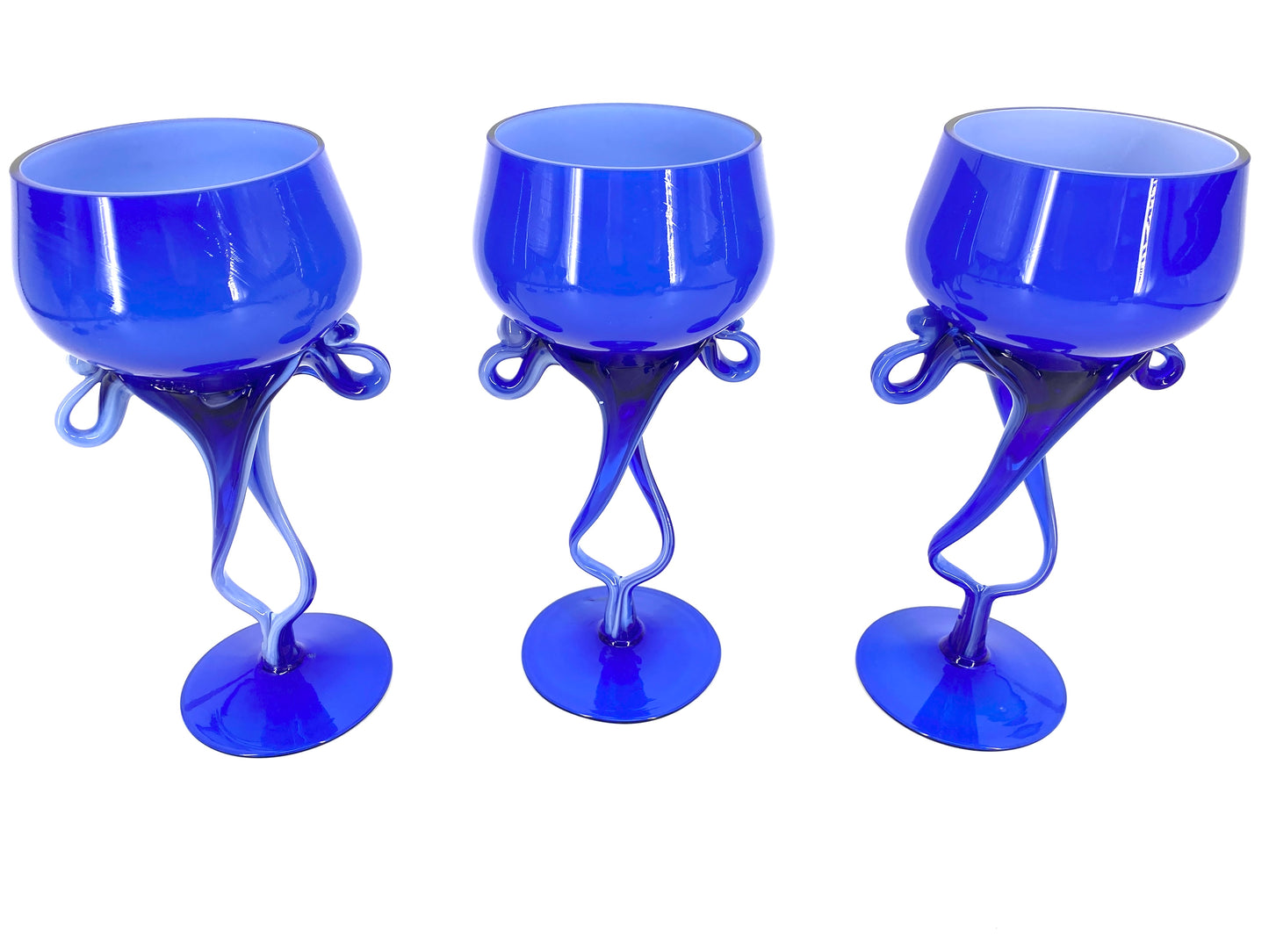 Gläser-Set Jozefina Krosno, Jellyfish Full Cobalt Blue