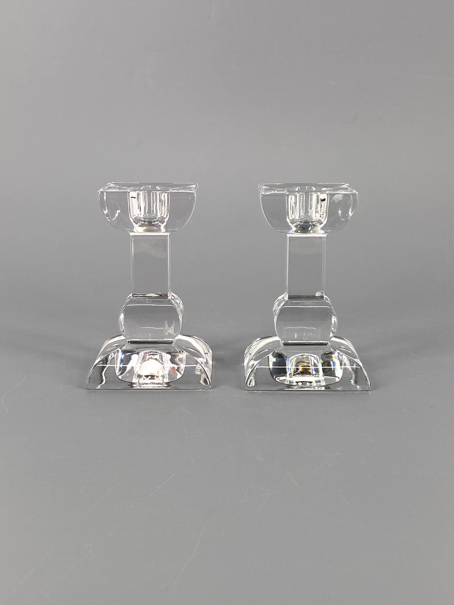 2 Kerzenhalter aus Kristallglas von Villeroy & Boch