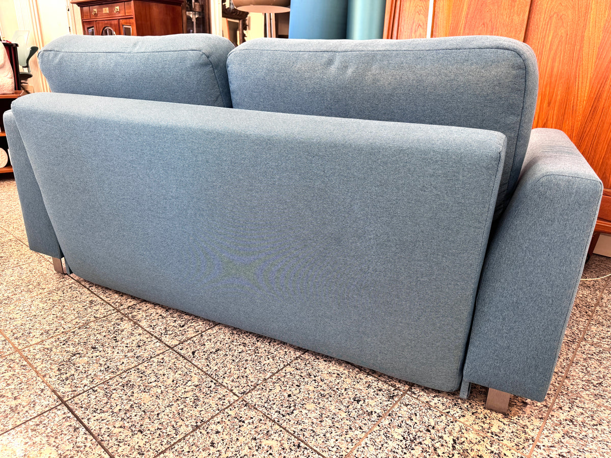 MODERNES SCHLAFSOFA COUCH RAUCHBLAU PETROL MELIERT GÄSTEBETT