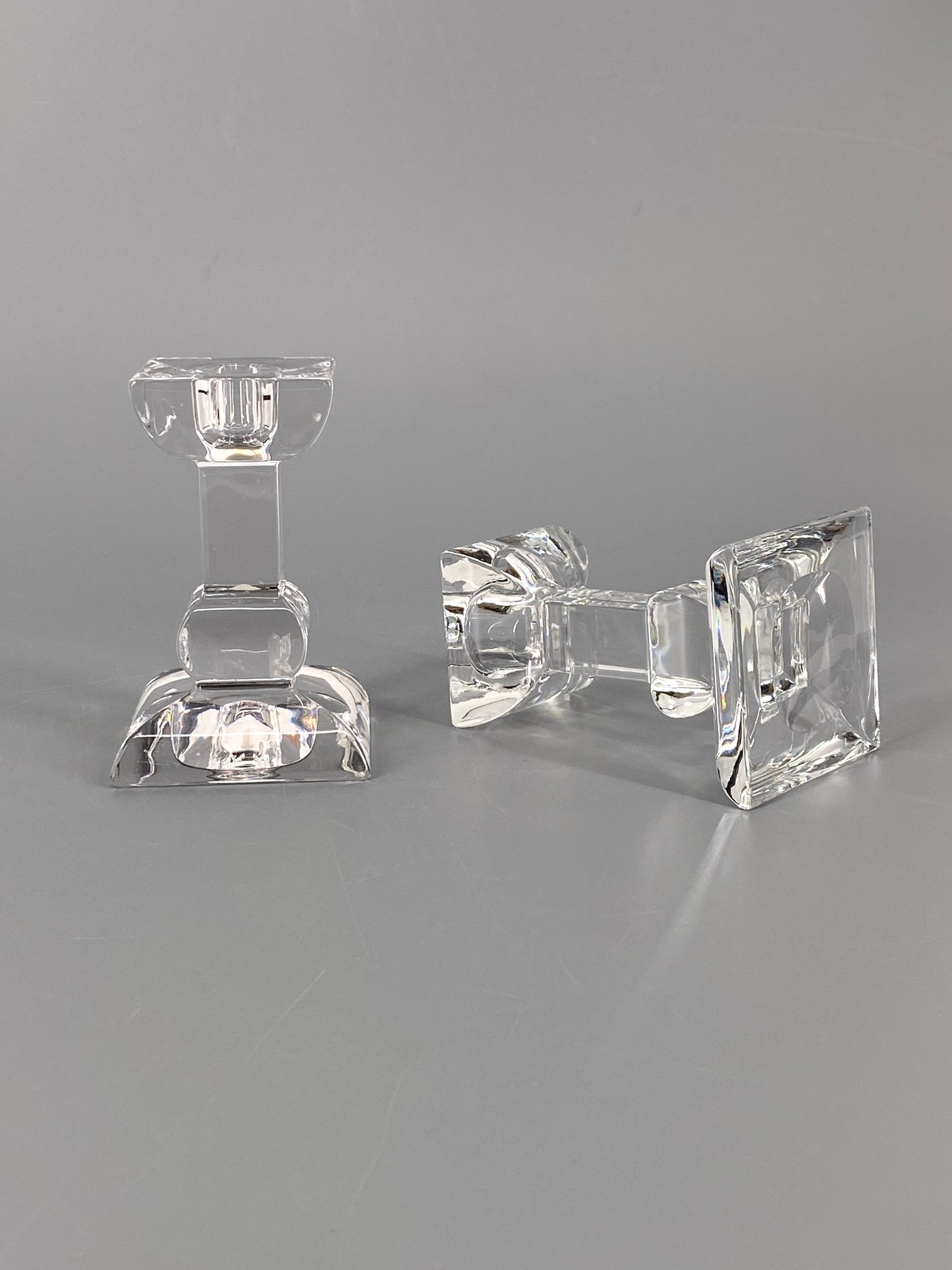 2 Kerzenhalter aus Kristallglas von Villeroy & Boch
