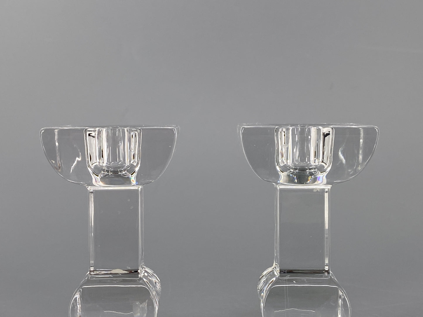2 Kerzenhalter aus Kristallglas von Villeroy & Boch