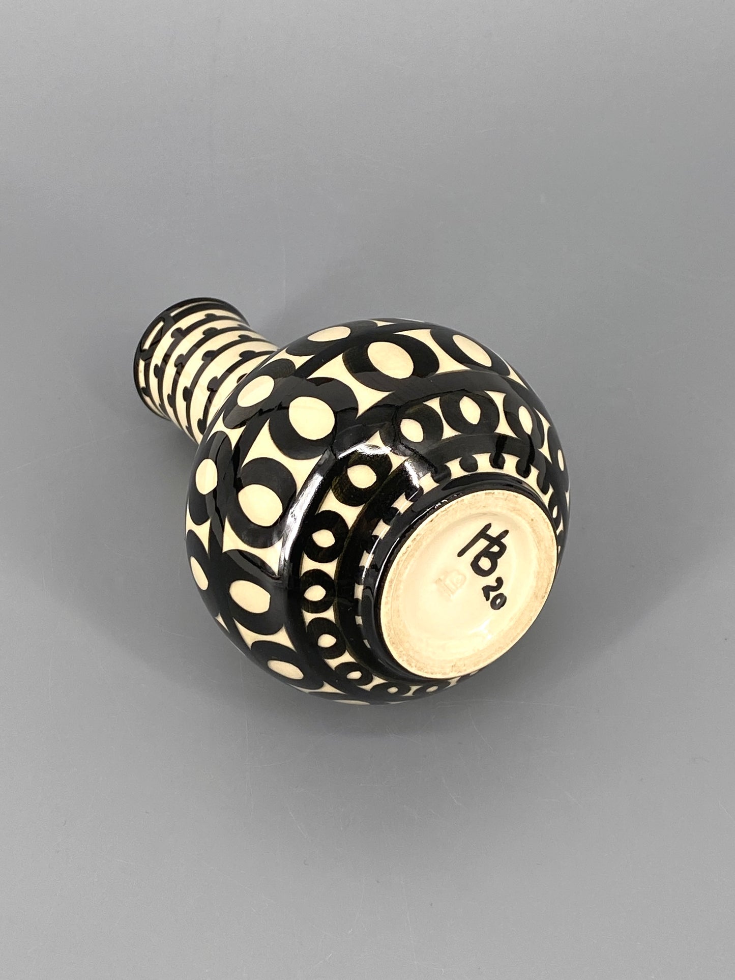 Vase aus Keramik von Hedwig Bollhagen, Dekor 203 der Linie Ritz, Deutschland