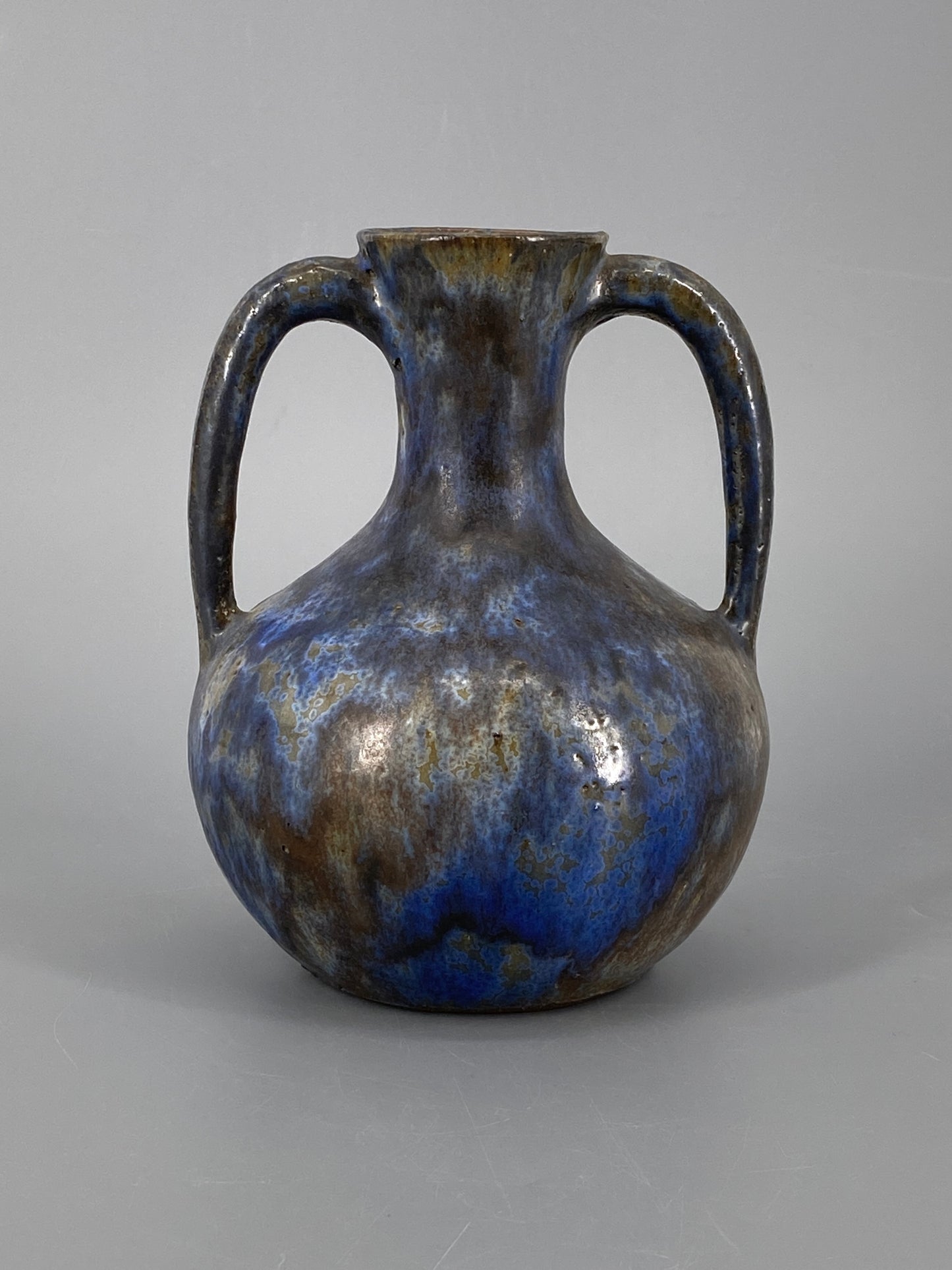 blau-braune Amphore Studiokeramik Vase von Werner Lehr, Keitum auf Sylt, 60er
