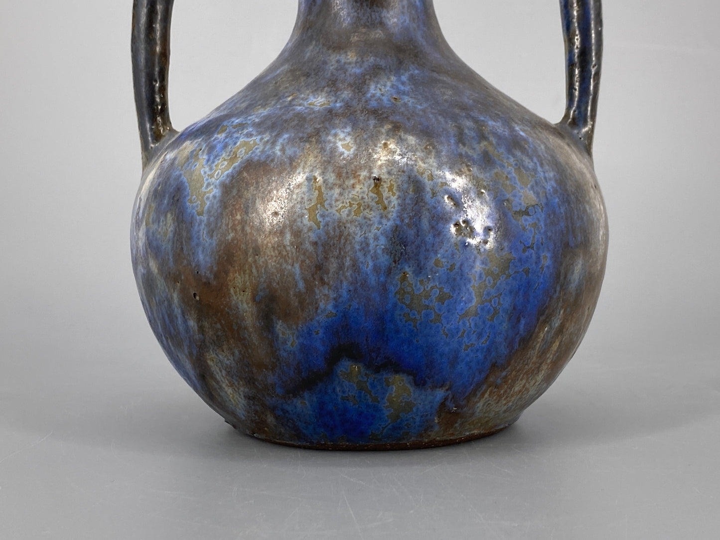 blau-braune Amphore Studiokeramik Vase von Werner Lehr, Keitum auf Sylt, 60er