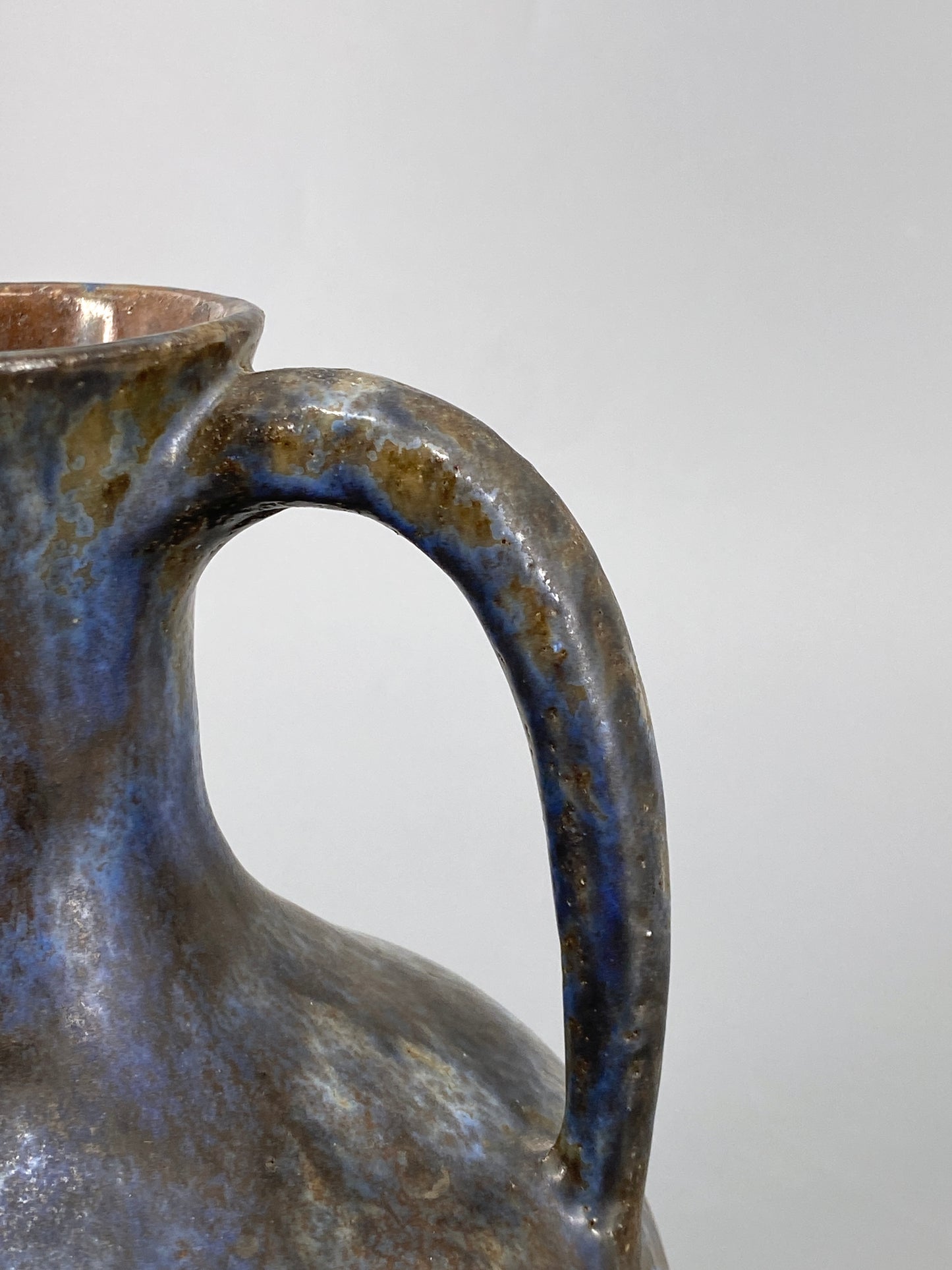 blau-braune Amphore Studiokeramik Vase von Werner Lehr, Keitum auf Sylt, 60er