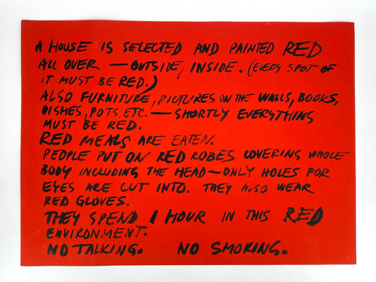 Gemälde (Beschreibung) aus der Serie "Proposition of Berlin Painted Red" von Milan Knížák, 1979