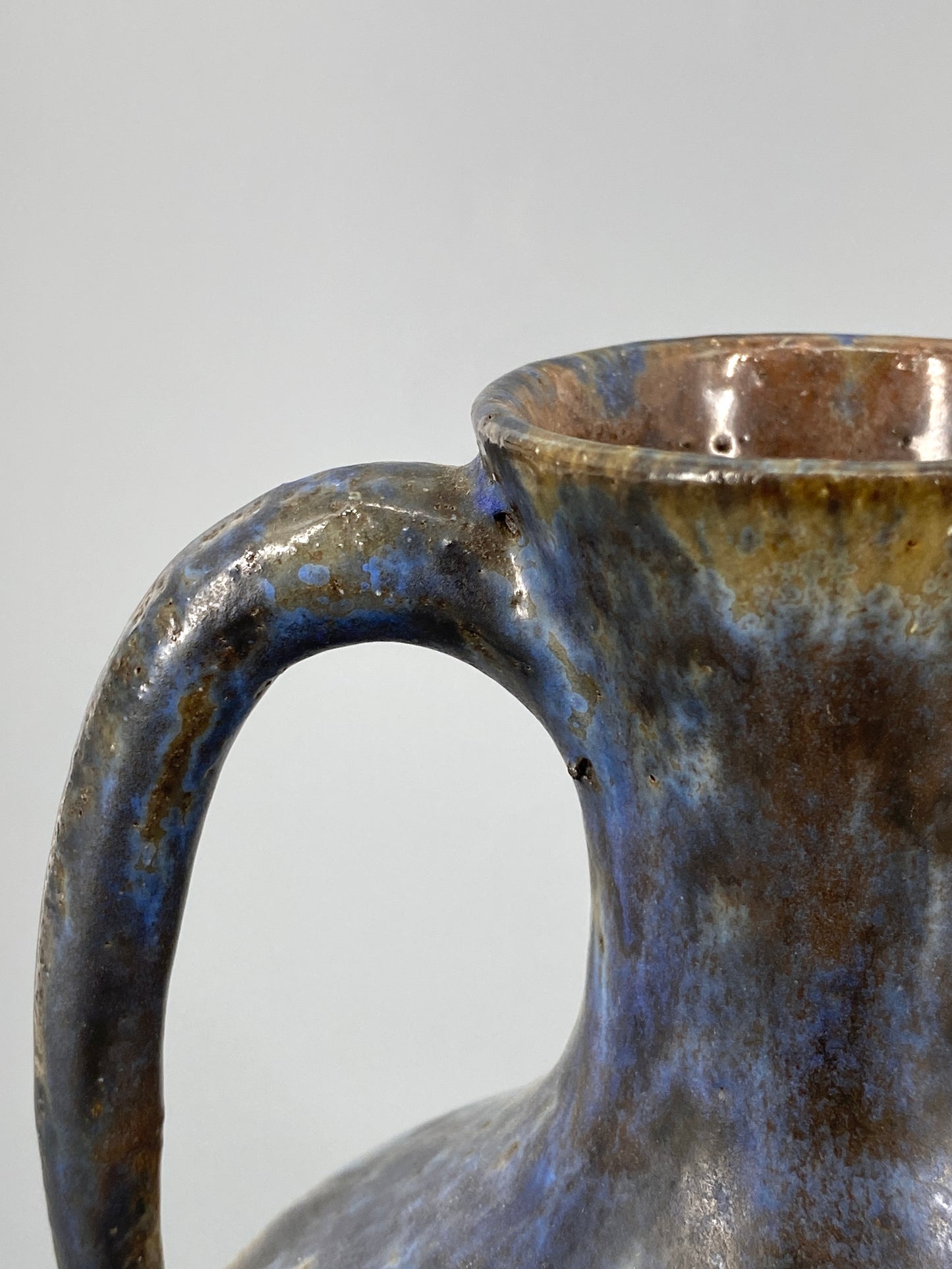 blau-braune Amphore Studiokeramik Vase von Werner Lehr, Keitum auf Sylt, 60er