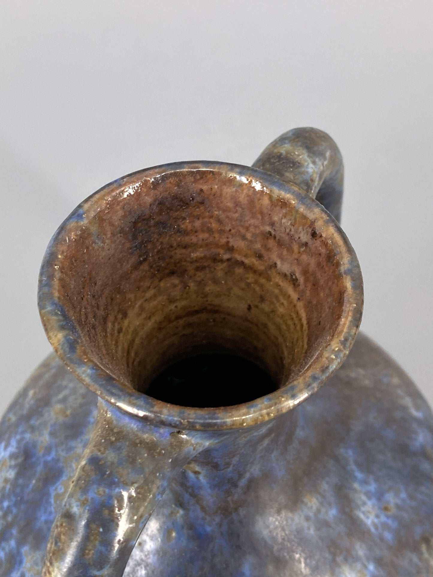 blau-braune Amphore Studiokeramik Vase von Werner Lehr, Keitum auf Sylt, 60er