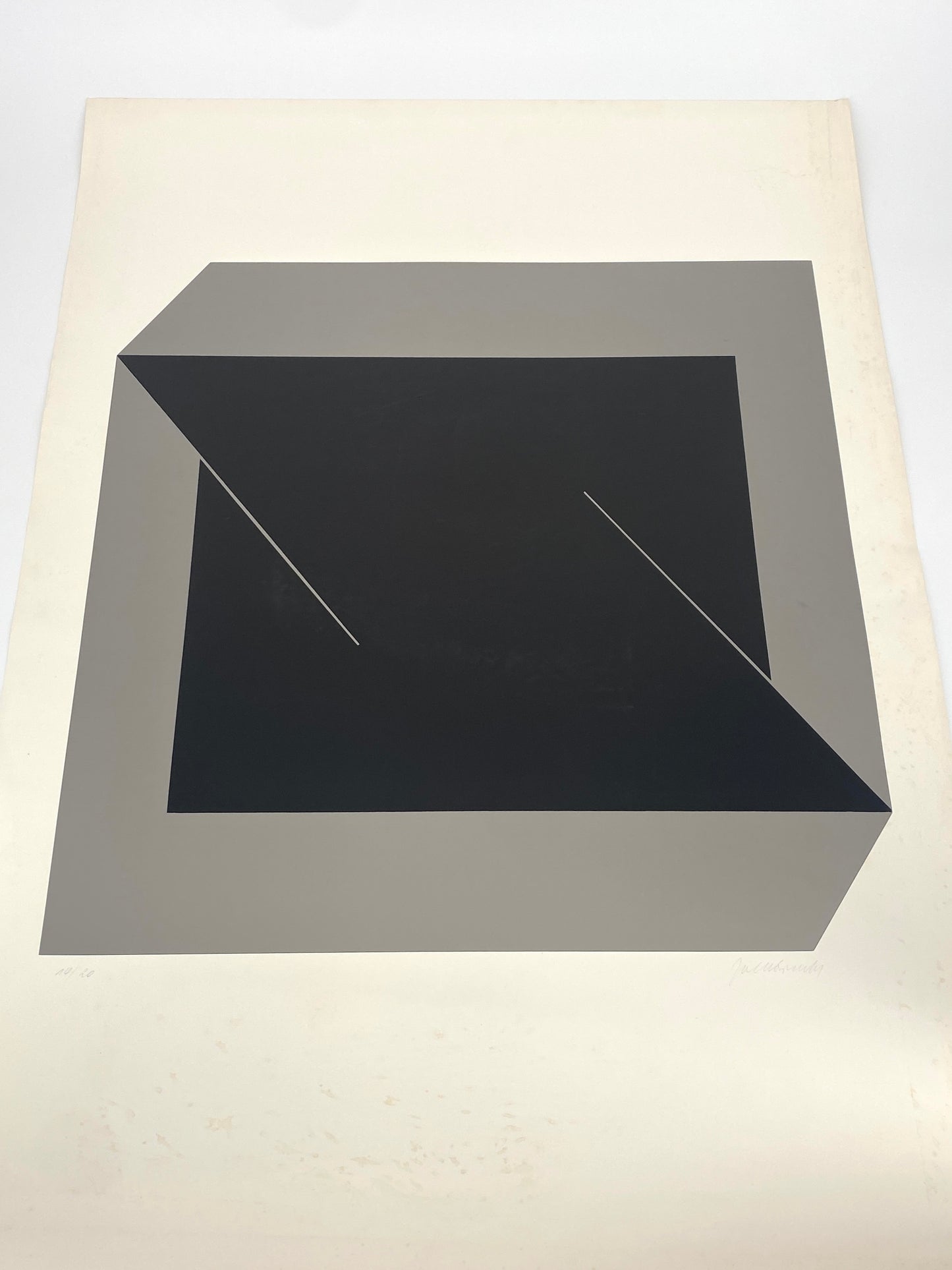 Großer, nummerierter Farbsiebdruck auf glänzendem Papier von Joachim Albrecht (1913‒1997), um 1970