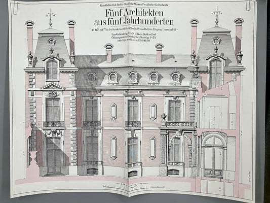 Ausstellungsplakat, Architektur. Fünf Architekten aus fünf Jahrhunderten.