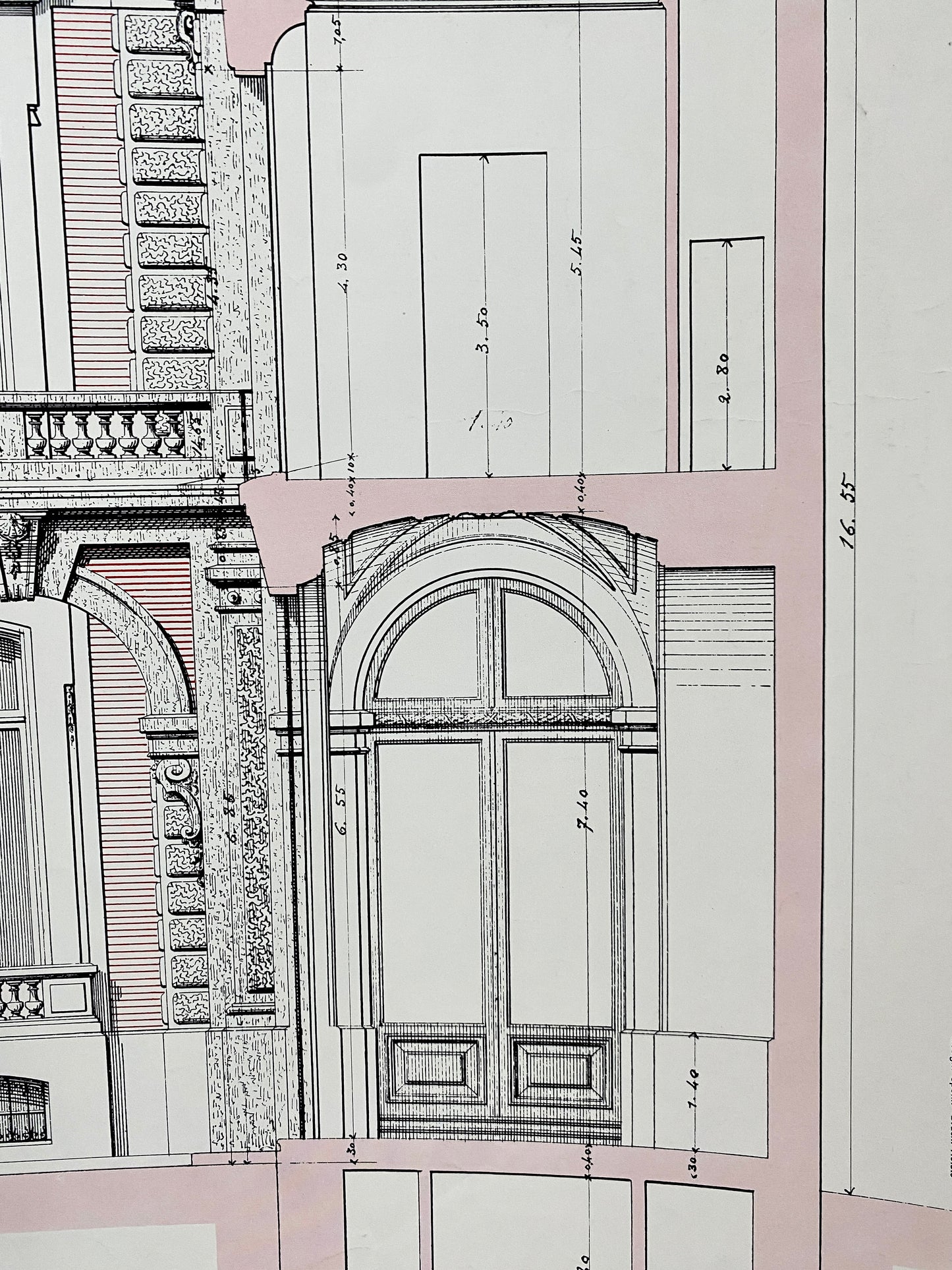 Ausstellungsplakat, Architektur. Fünf Architekten aus fünf Jahrhunderten.