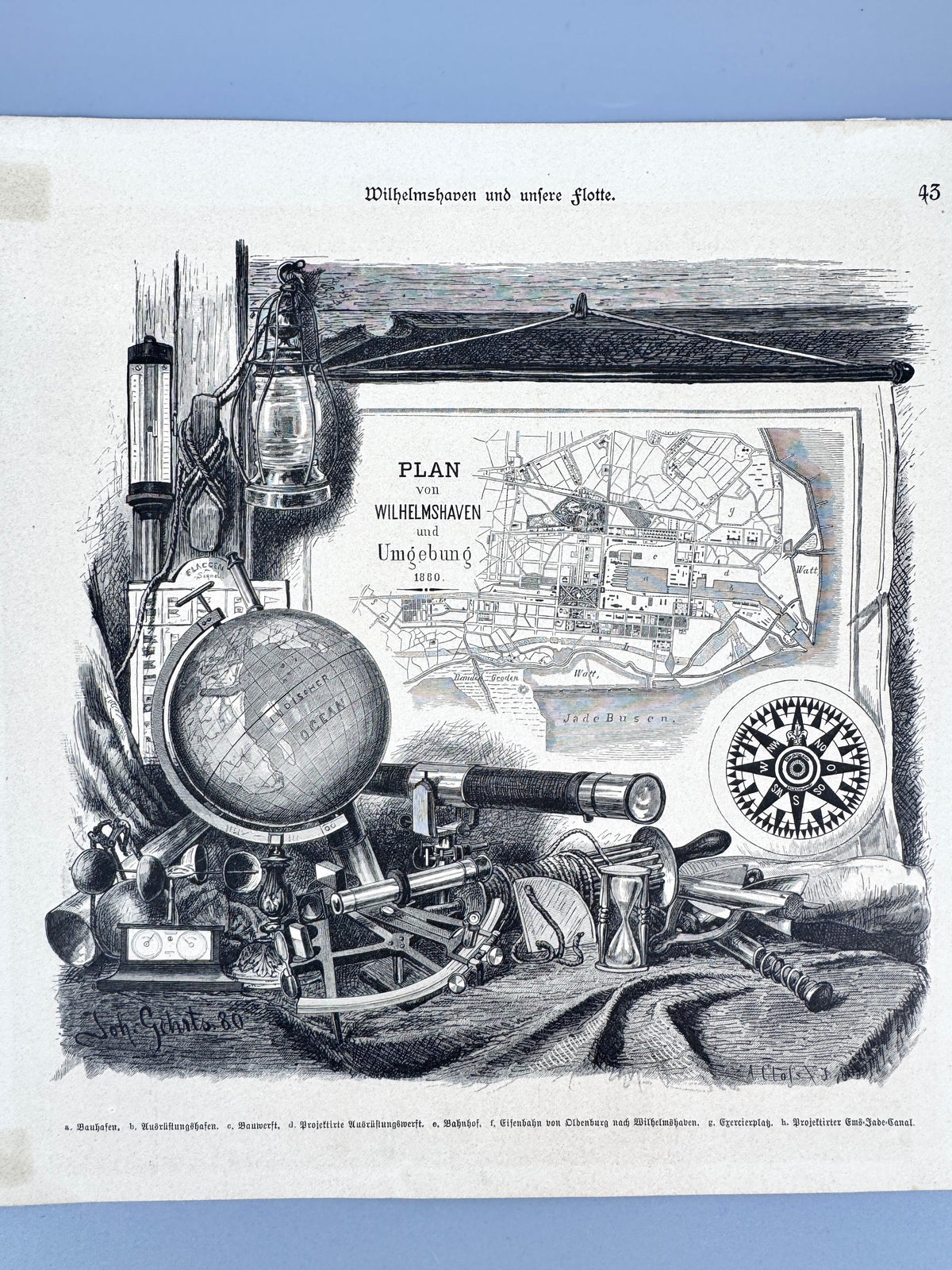 Wilhelmshaven und unsere Flotte. Stich von 1880