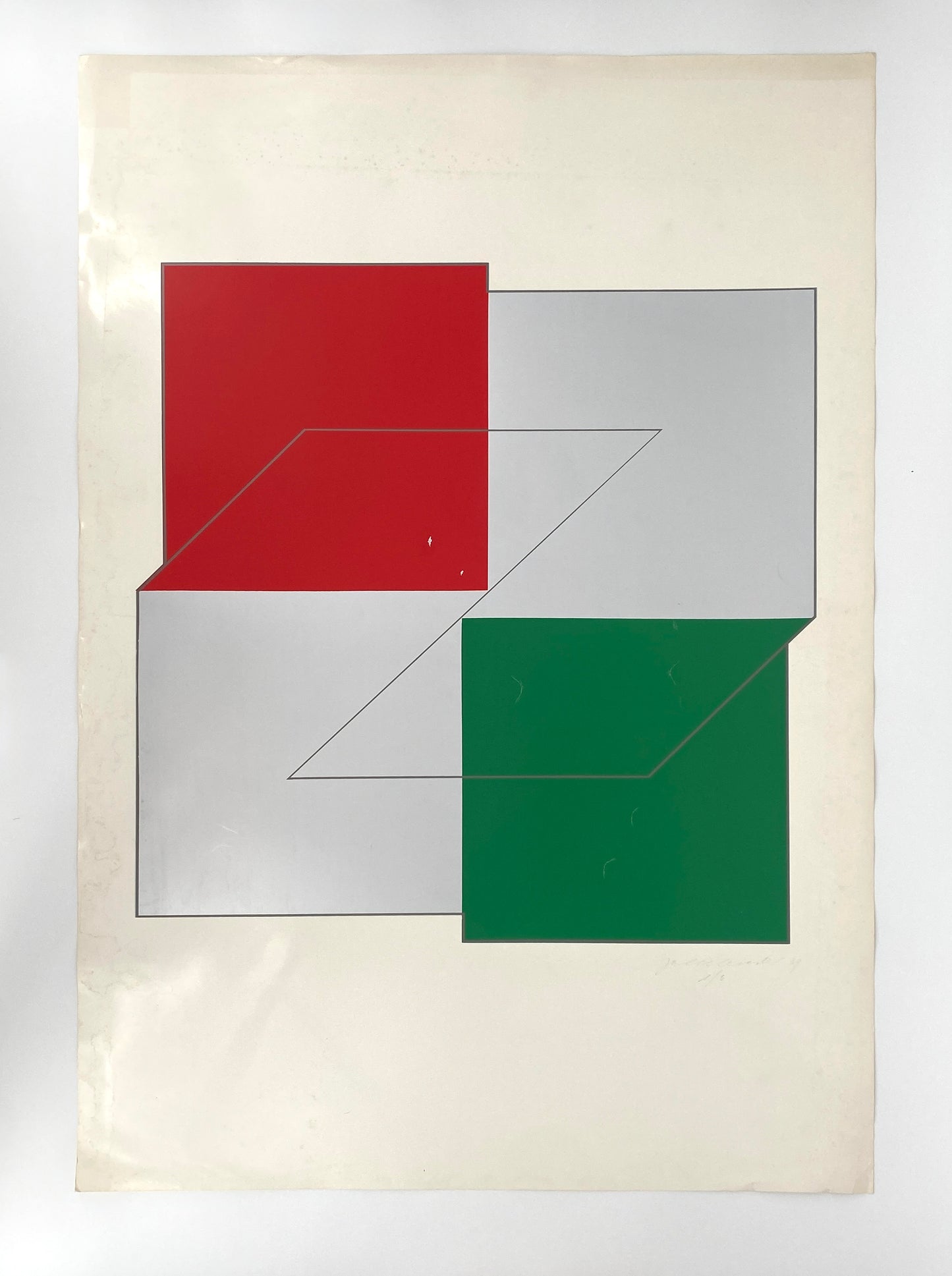 Großer Farbsiebdruck mit vier Farben von Joachim Albrecht (1913‒1997), 6er Auflage, 1969