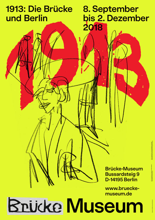 Ausstellungsplakat von Julia Born und Laurenz Brunner für Brücke Museum Berlin, 2018